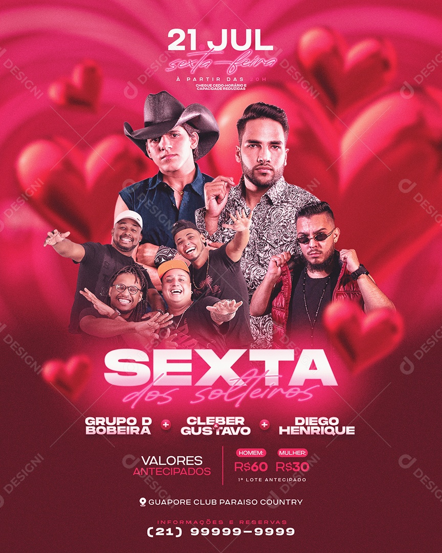 Sexta Dos Solteiros Social Media PSD Editável