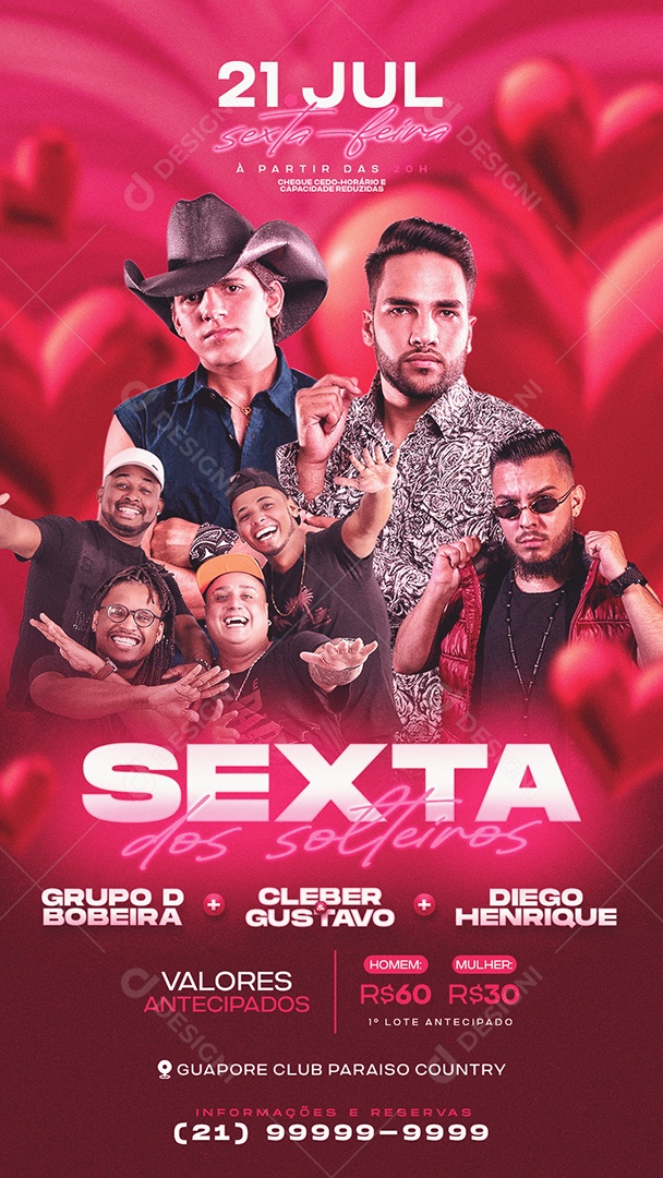 Story Sexta dos Solteiros Social Media PSD Editável