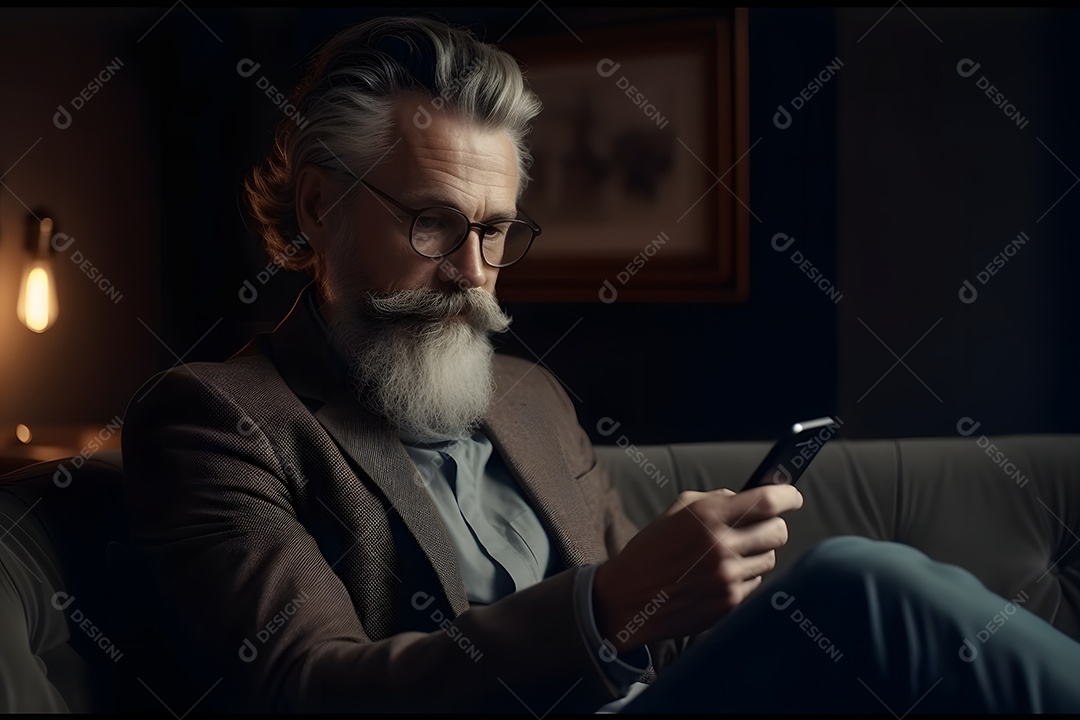 Homem feliz funcionário público aposentado