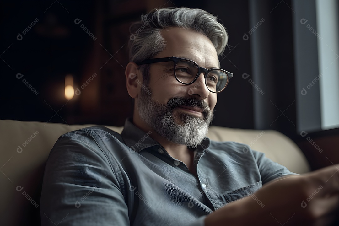 Homem feliz funcionário público aposentado