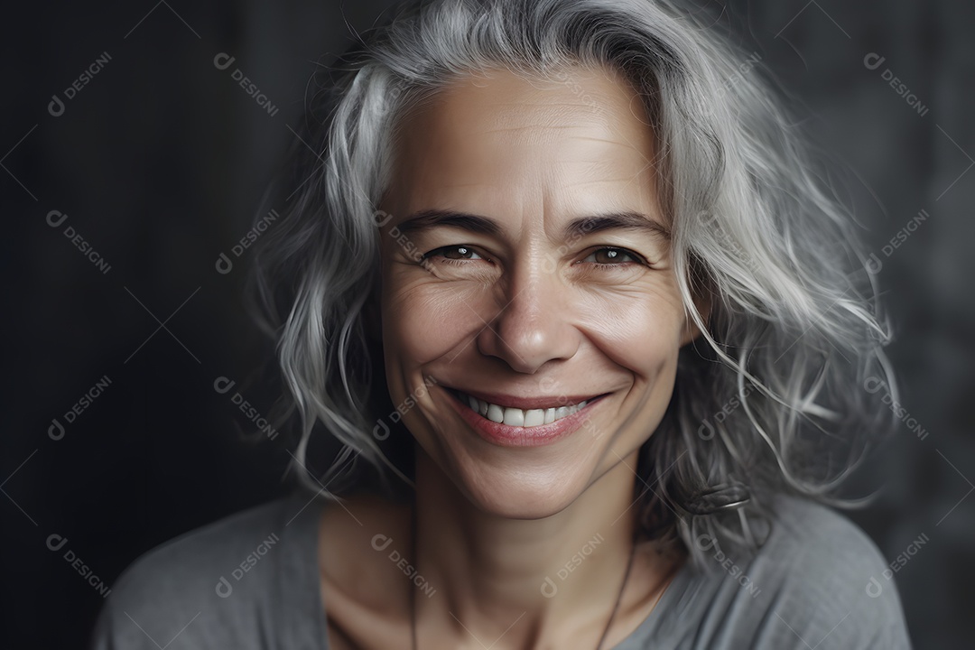 Mulher feliz funcionária pública aposentada