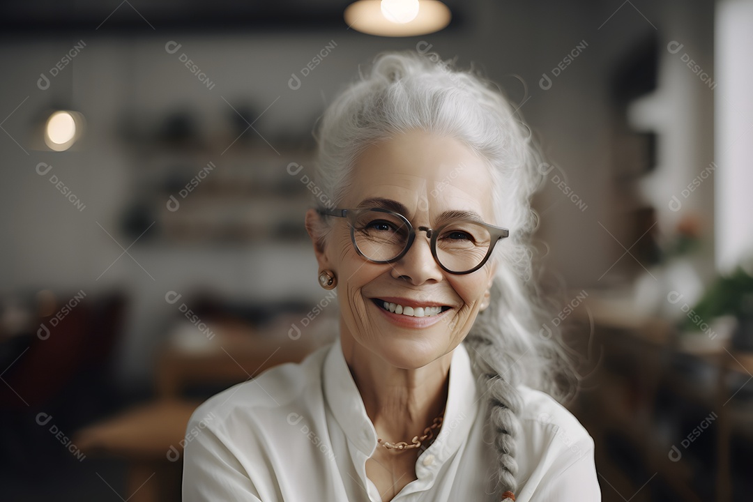 Mulher idosa funcionária pública aposentada