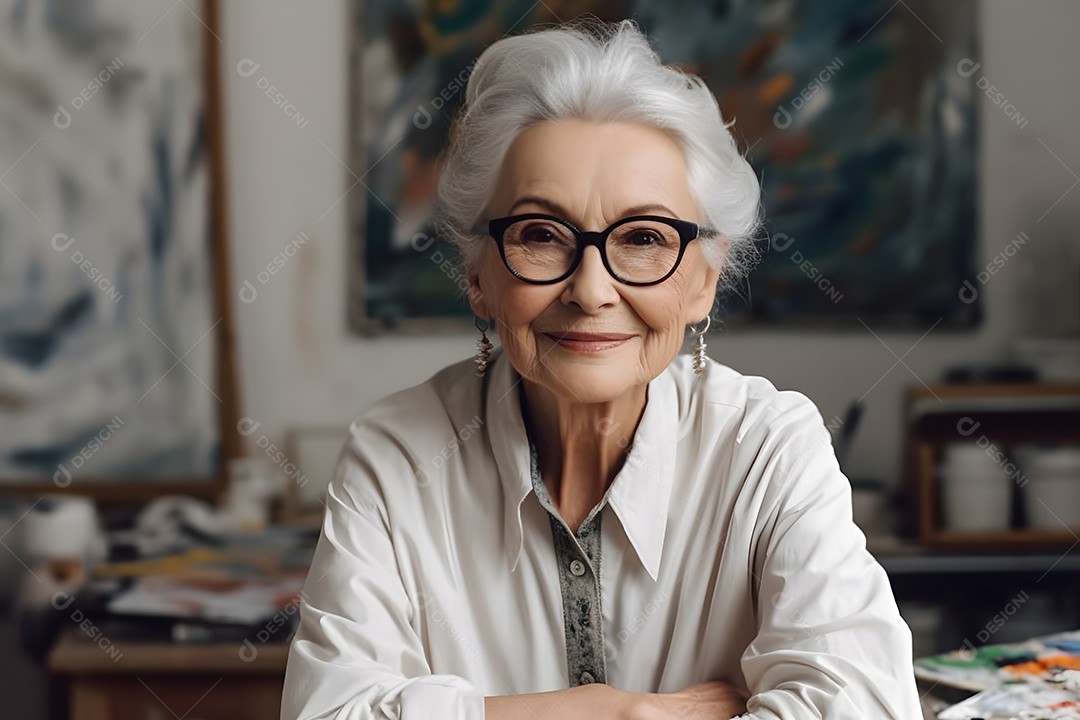 Mulher idosa funcionária pública aposentada