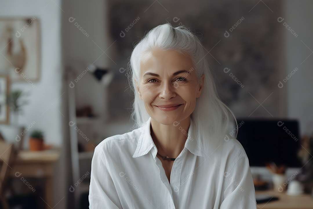 Mulher idosa funcionária pública aposentada