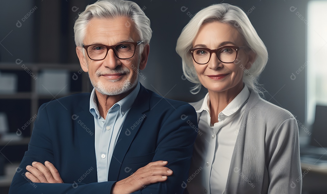 Homem e mulher funcionários público aposentados