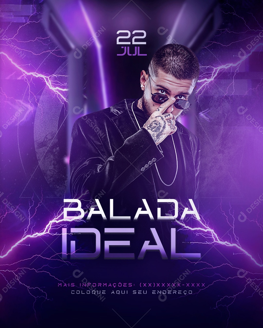 Flyer Feed Balada Ideal Social Media PSD Editável