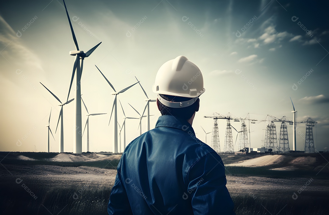 Homem gestor ambiental com capacete