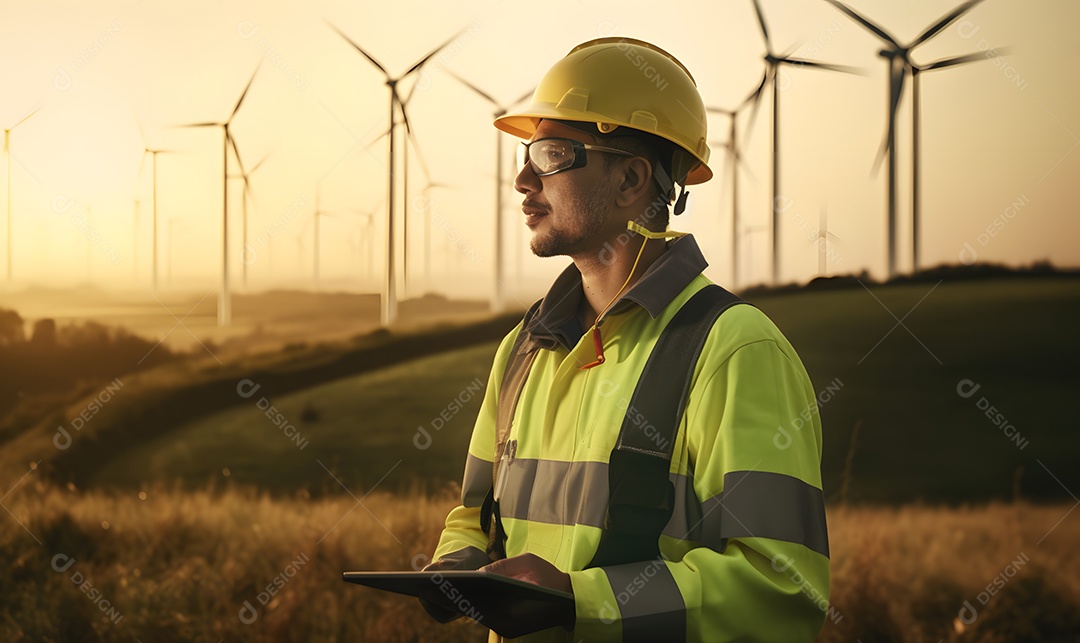 Homem gestor ambiental cuidando de plantas