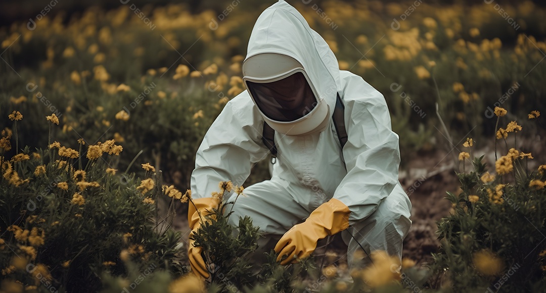 Homem gestor ambiental trabalhando
