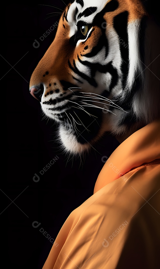 Tigre com roupa de karatê