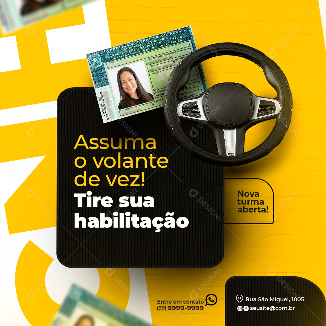 Assume o Volante de Vez Social Media PSD Editável