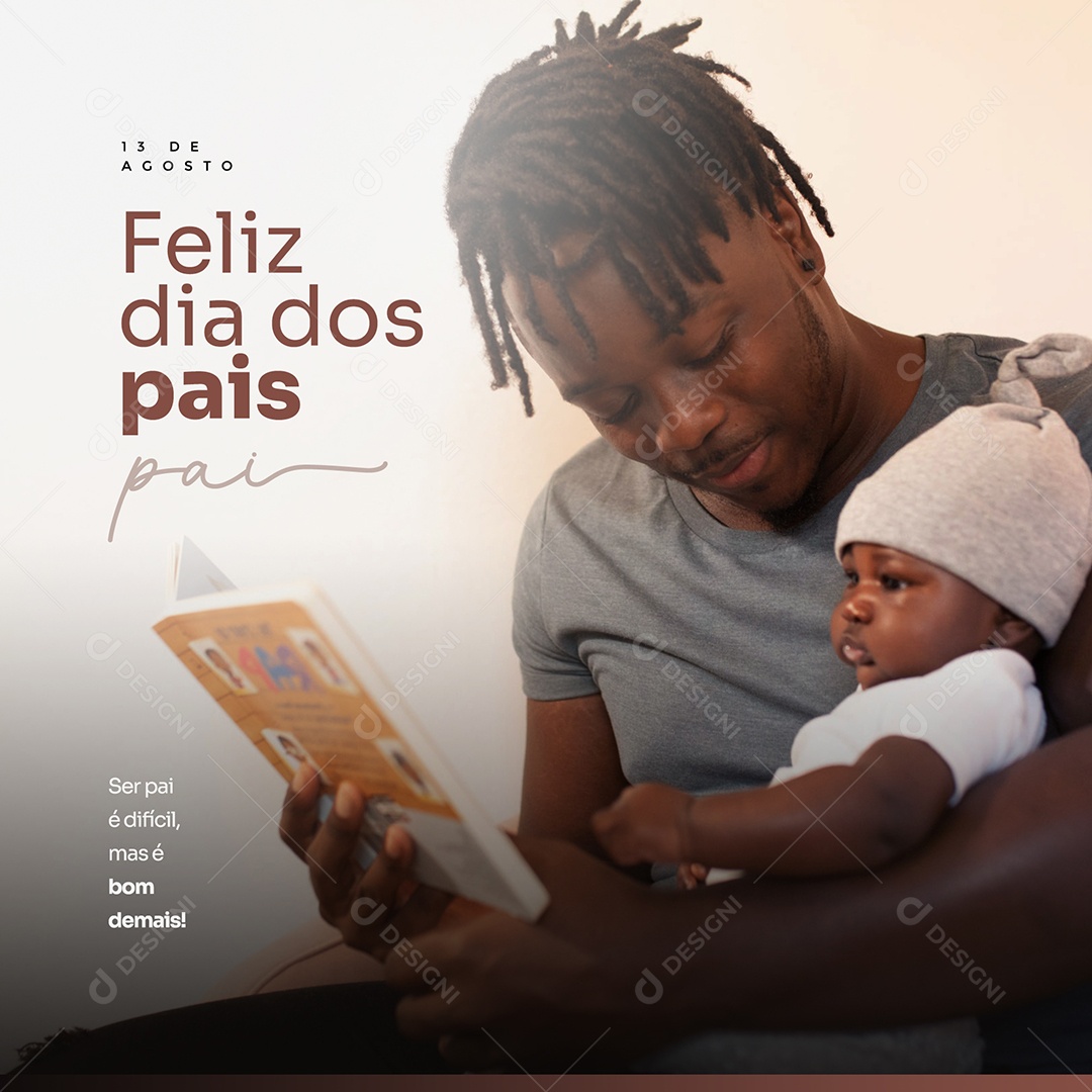 Social Media Feliz Dia Dos Pais 13 De Agosto PSD Editável