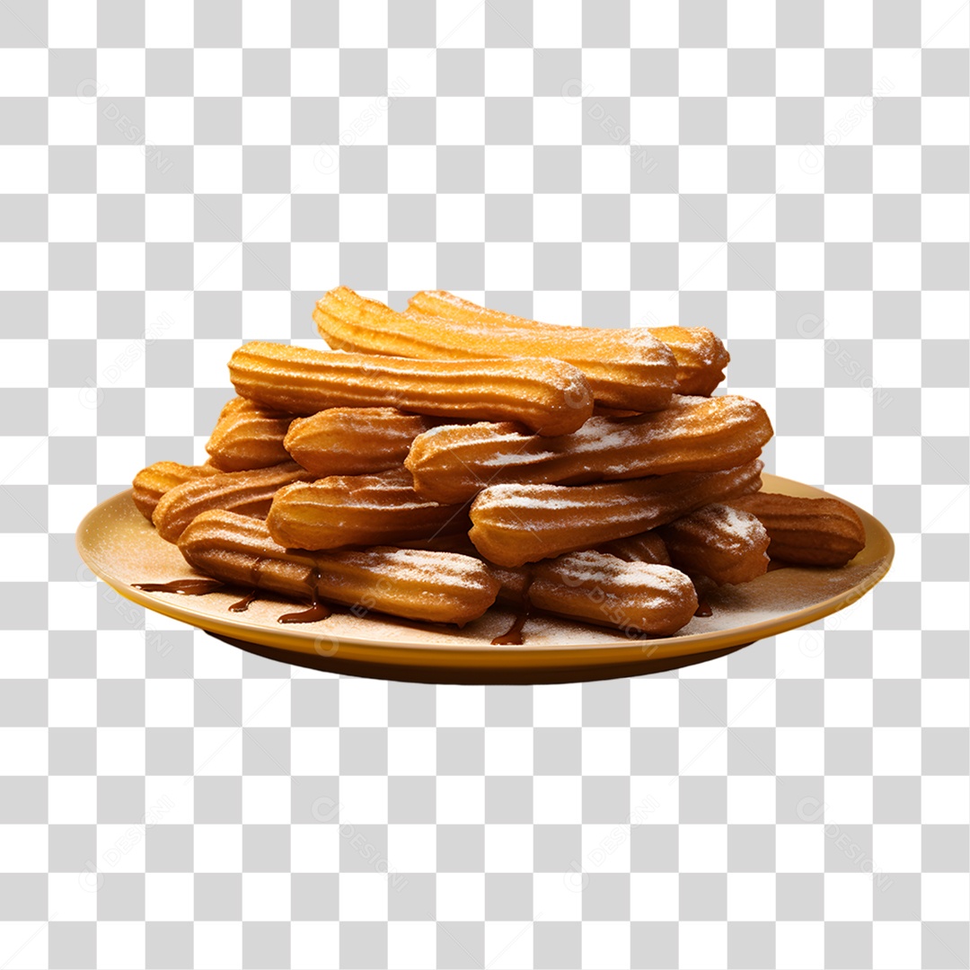 Deliciosos churros de chocolate PNG Transparente