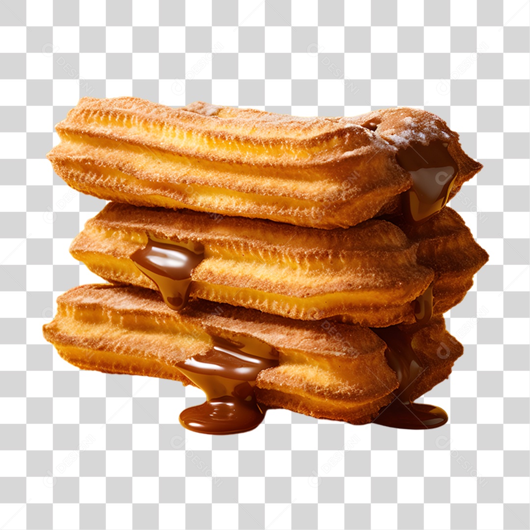 Deliciosos churros de chocolate PNG Transparente