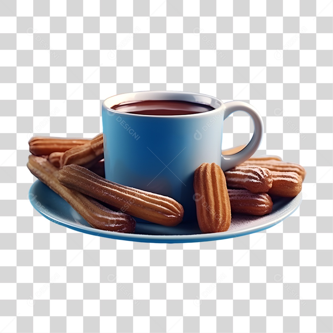 Deliciosos churros de chocolate PNG Transparente