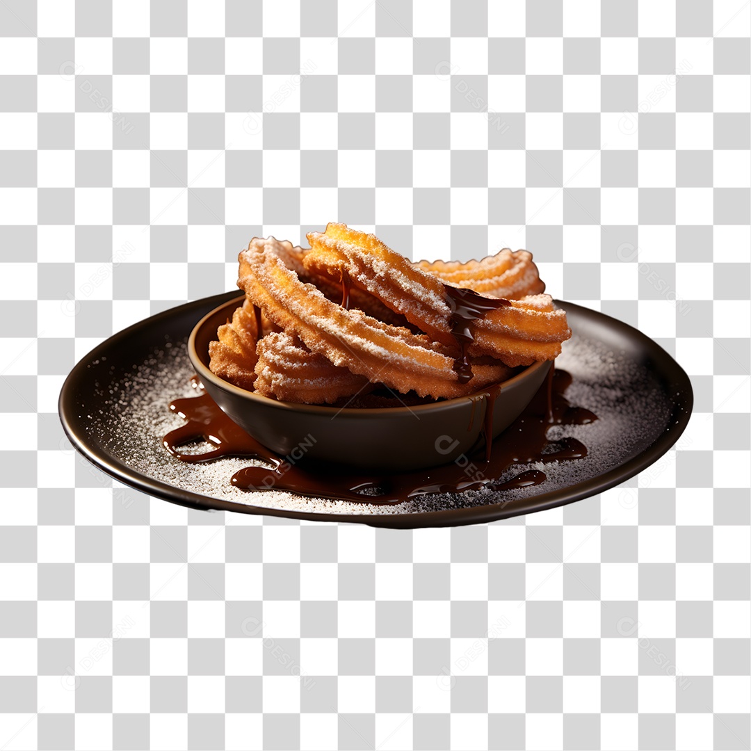 Deliciosos churros de chocolate PNG Transparente