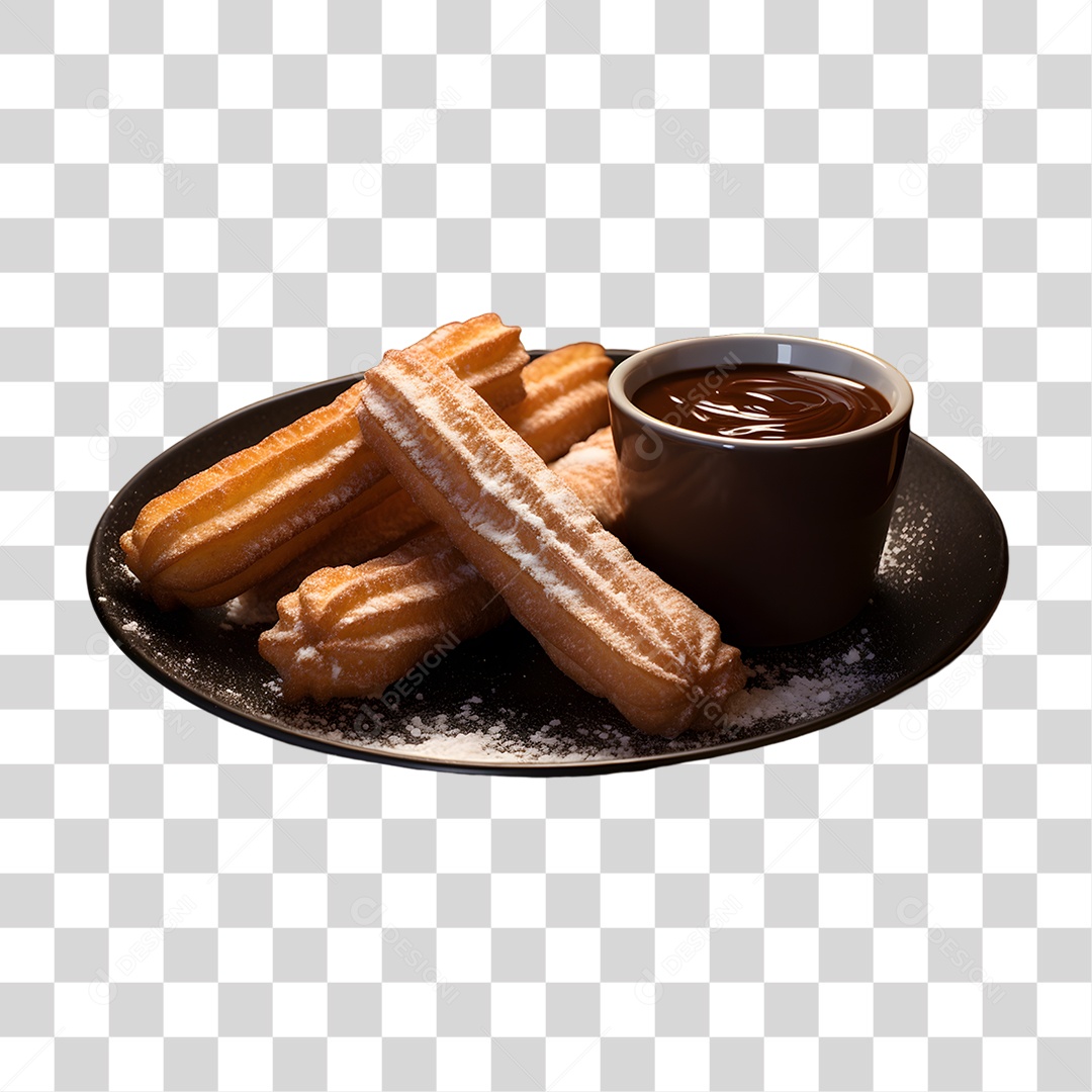 Deliciosos churros de chocolate PNG Transparente