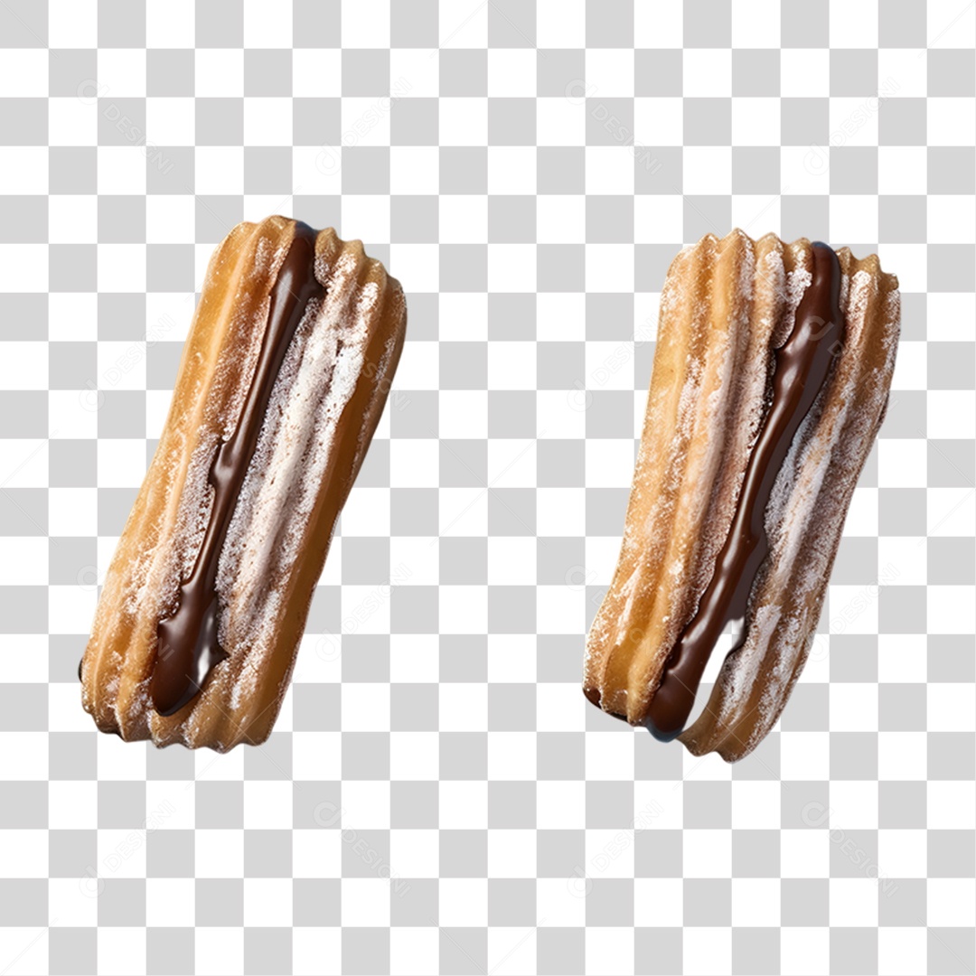 Deliciosos churros de chocolate PNG Transparente