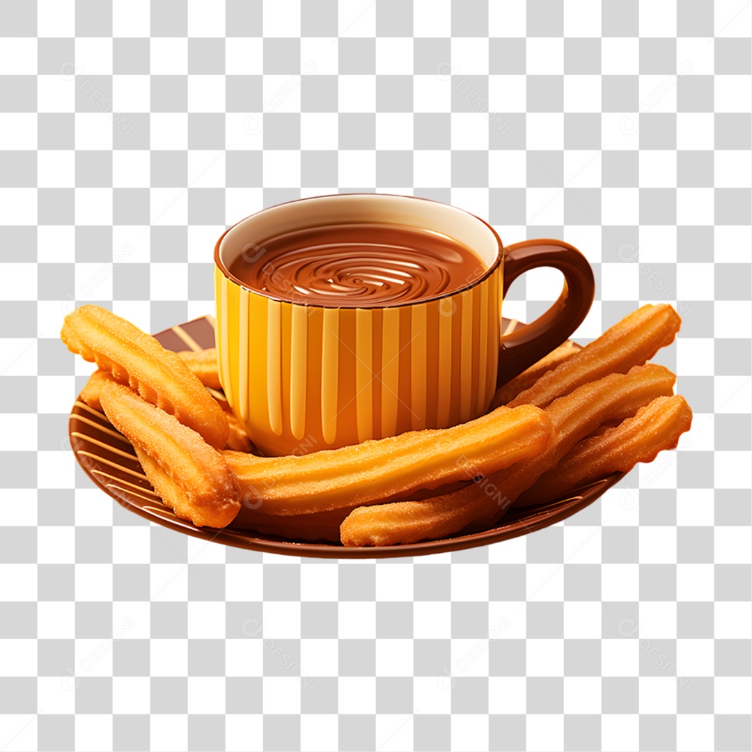 Deliciosos churros de chocolate PNG Transparente