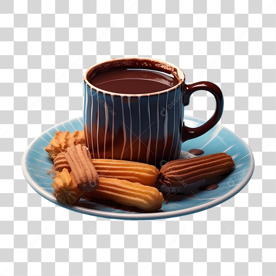 Deliciosos churros de chocolate PNG Transparente