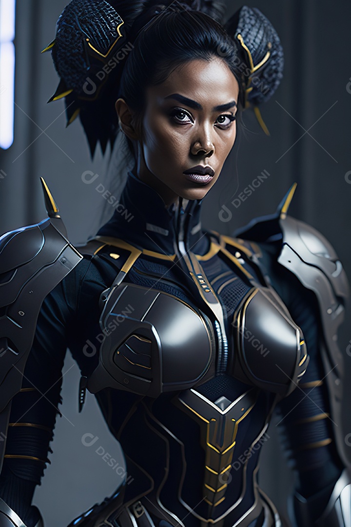 Imagem realista de mulher robô