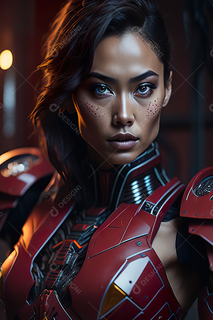 Imagem realista de mulher robô