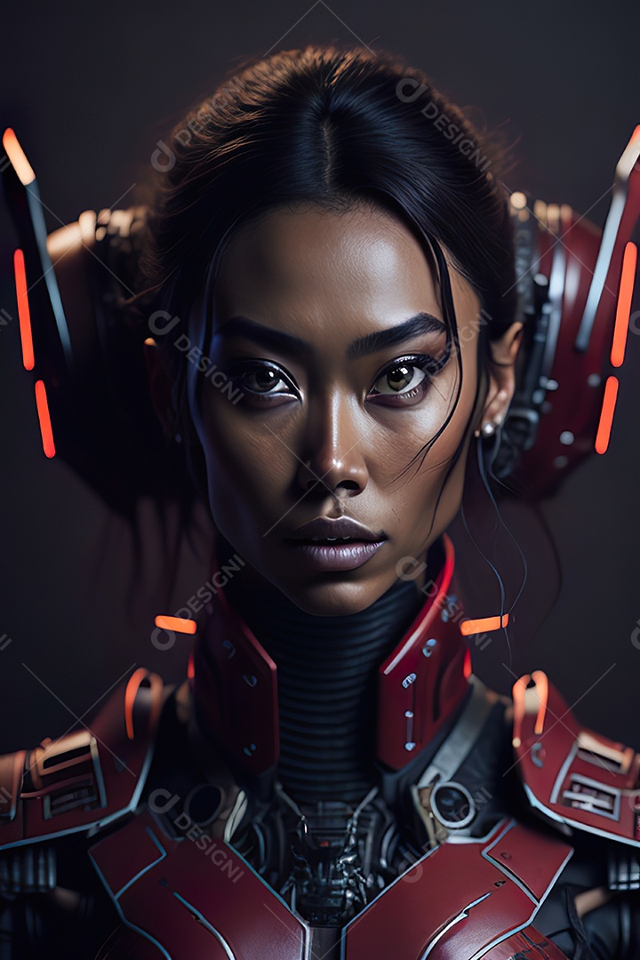 Imagem realista de mulher robô