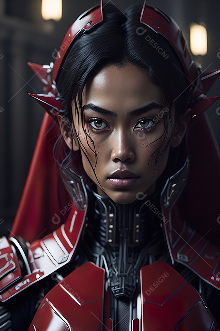 Imagem realista de mulher robô