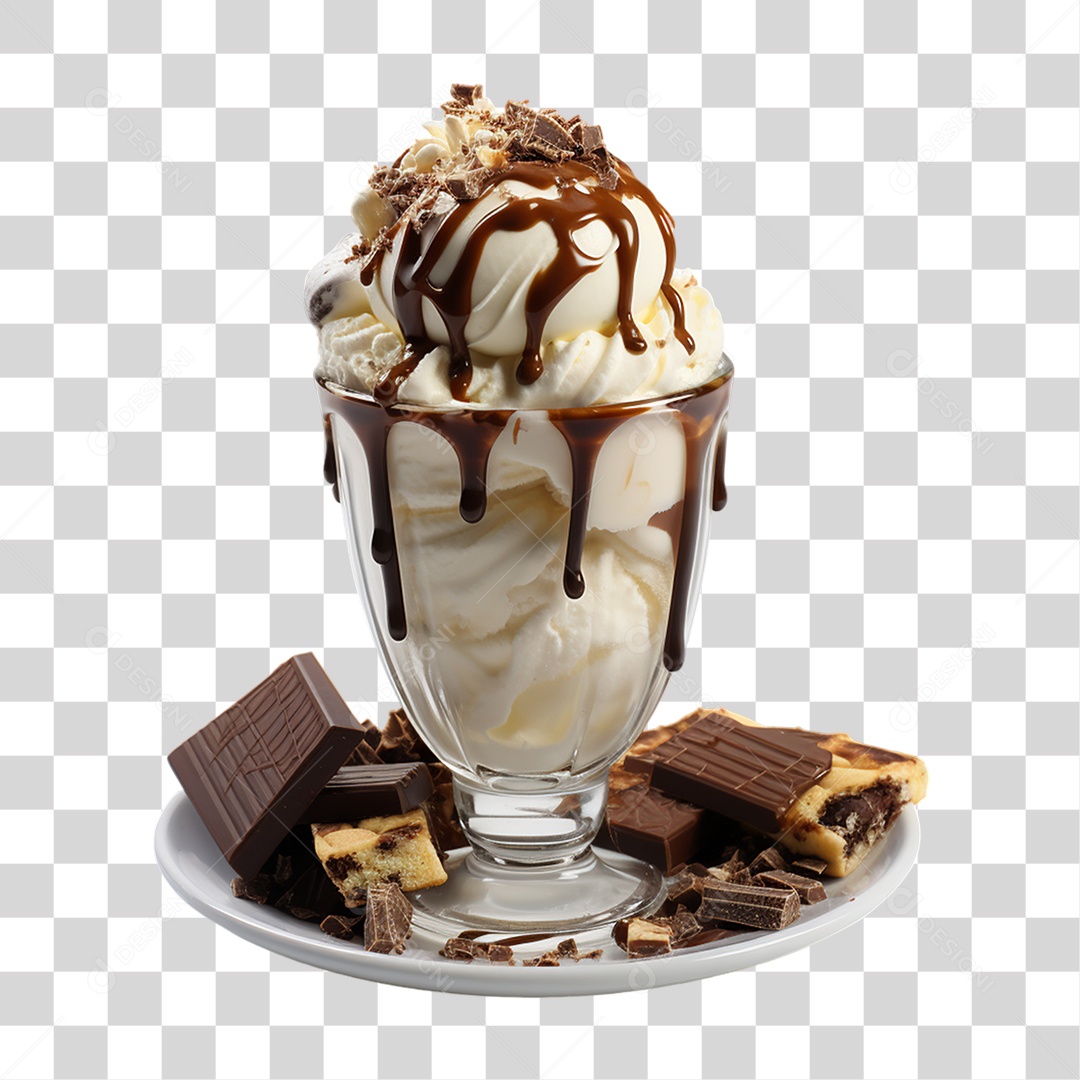 Tigela com Delicioso Sorvete PNG Transparente