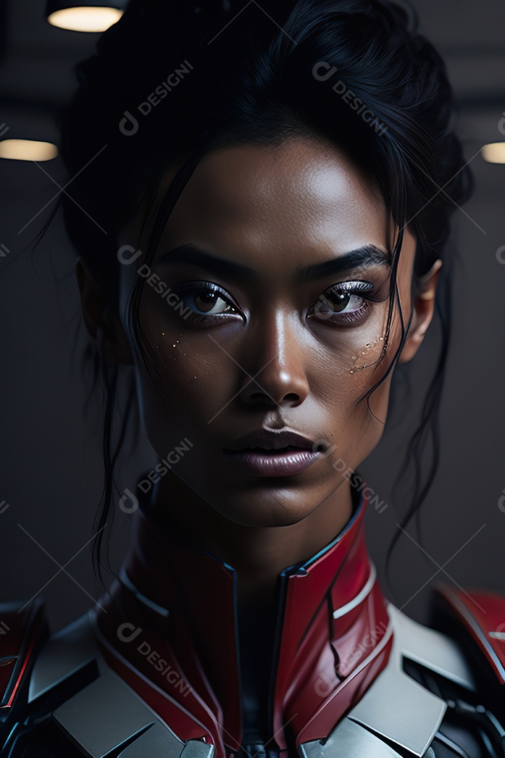 Imagem realista de mulher robô