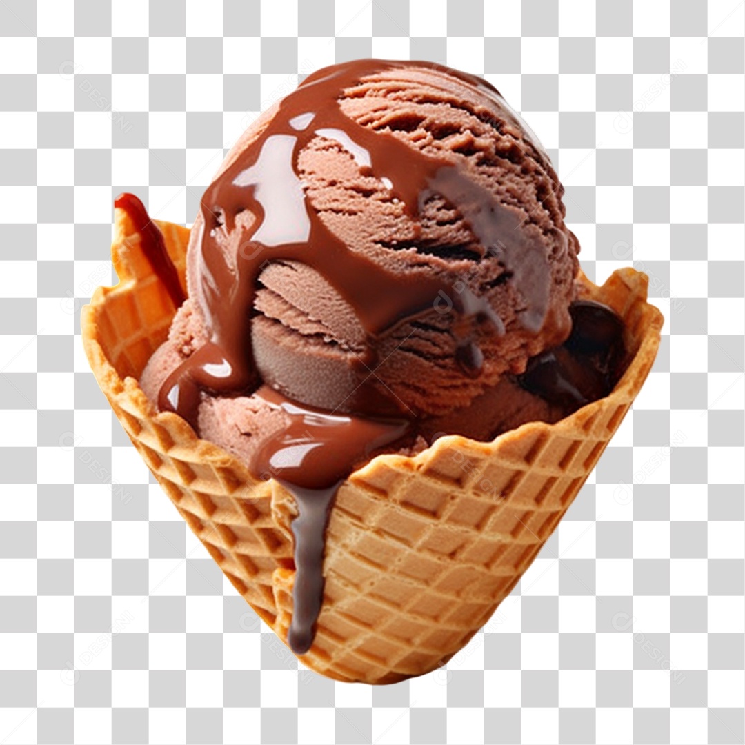 Casquinha com Delicioso Sorvete PNG Transparente