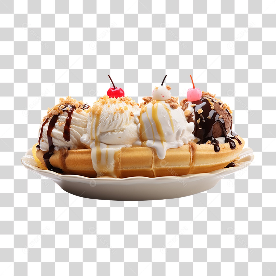 Tigela com Delicioso Sorvete PNG Transparente