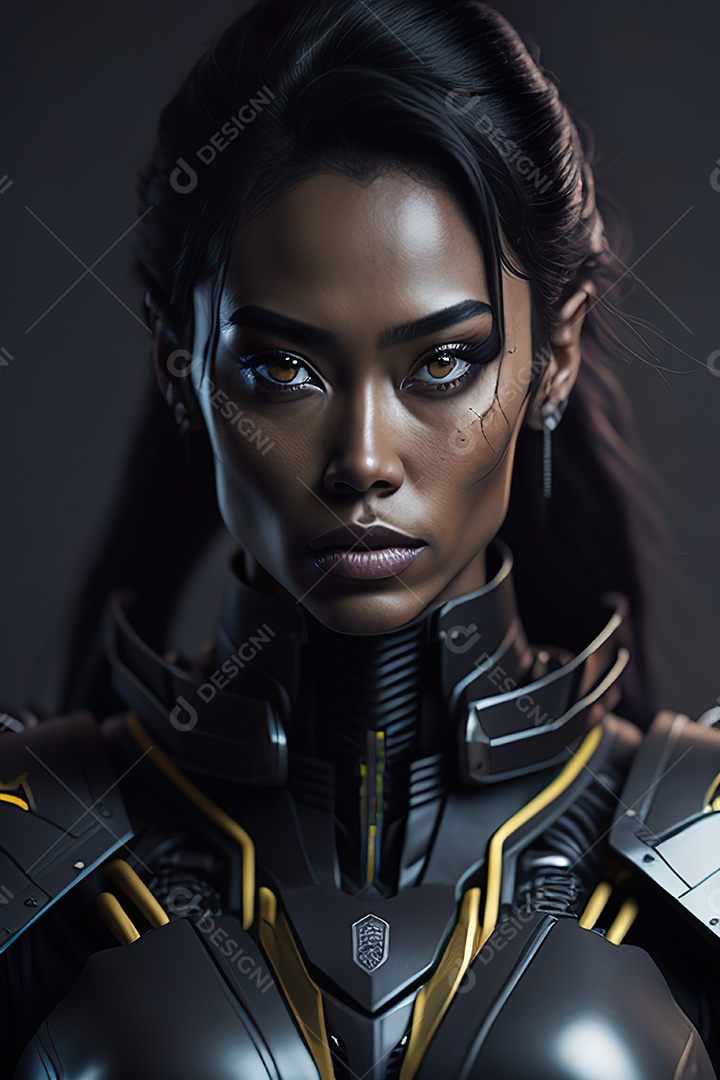 Imagem realista de mulher robô