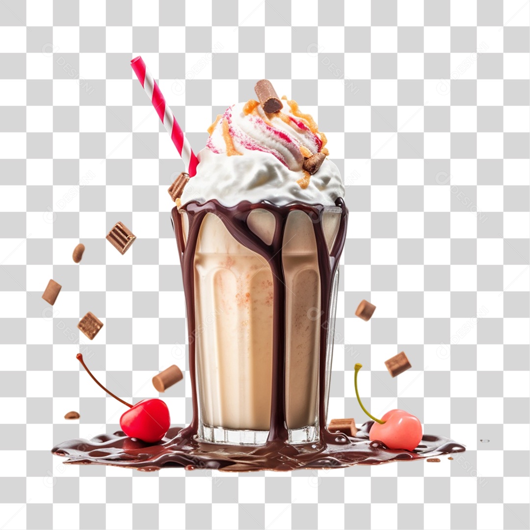 Copo com Delicioso Sorvete PNG Transparente