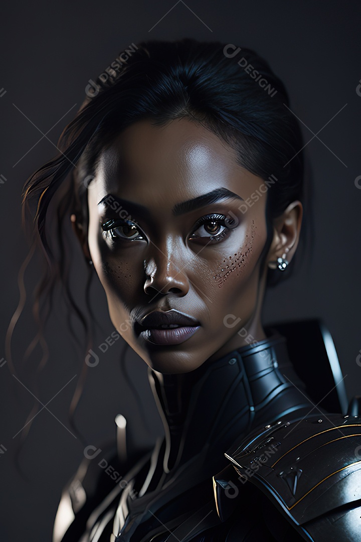 Imagem realista de mulher robô