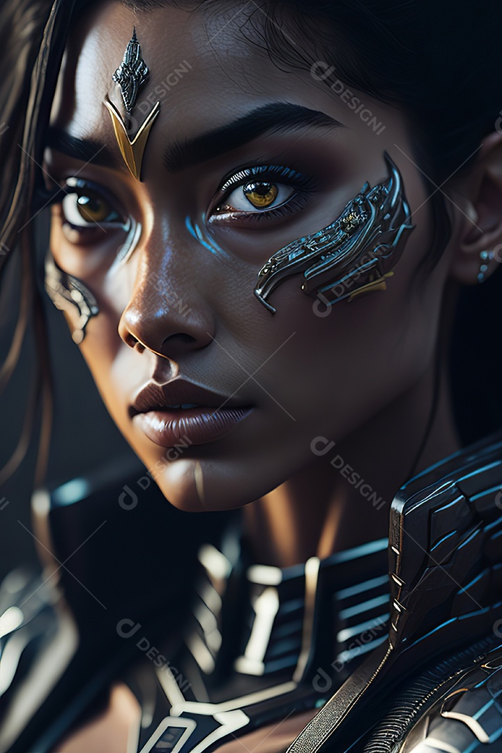 Imagem realista de mulher robô