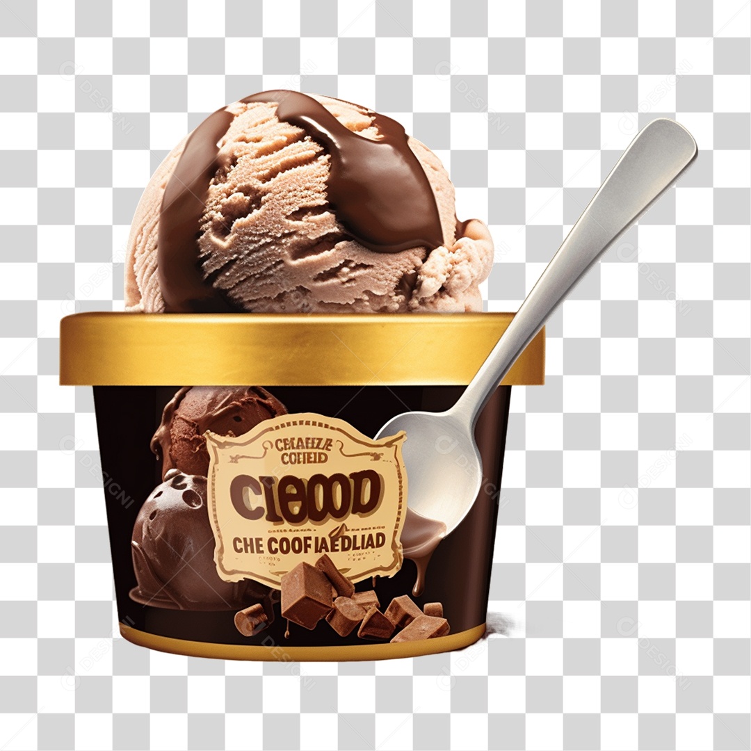 Tigela com Delicioso Sorvete PNG Transparente