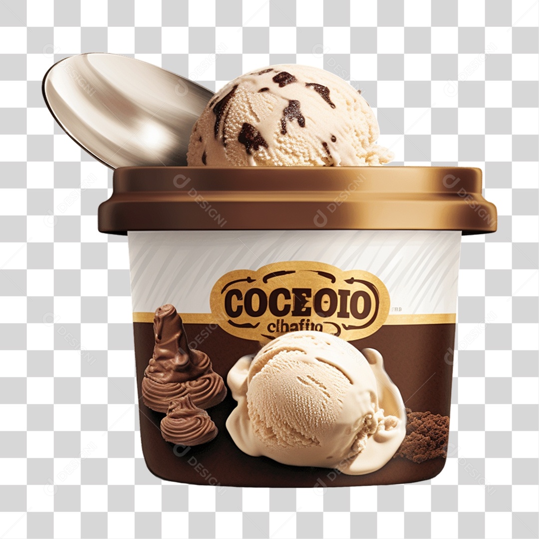 Tigela com Delicioso Sorvete PNG Transparente