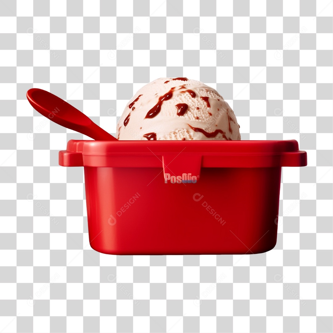 Tigela com Delicioso Sorvete PNG Transparente