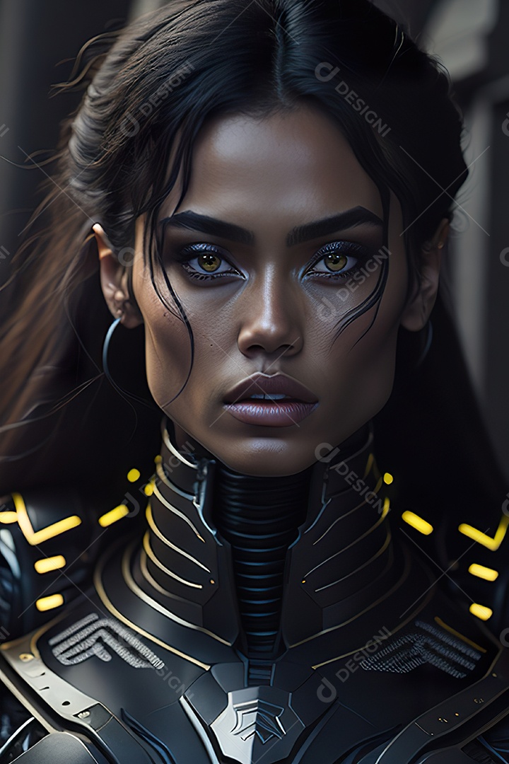 Imagem realista de mulher robô