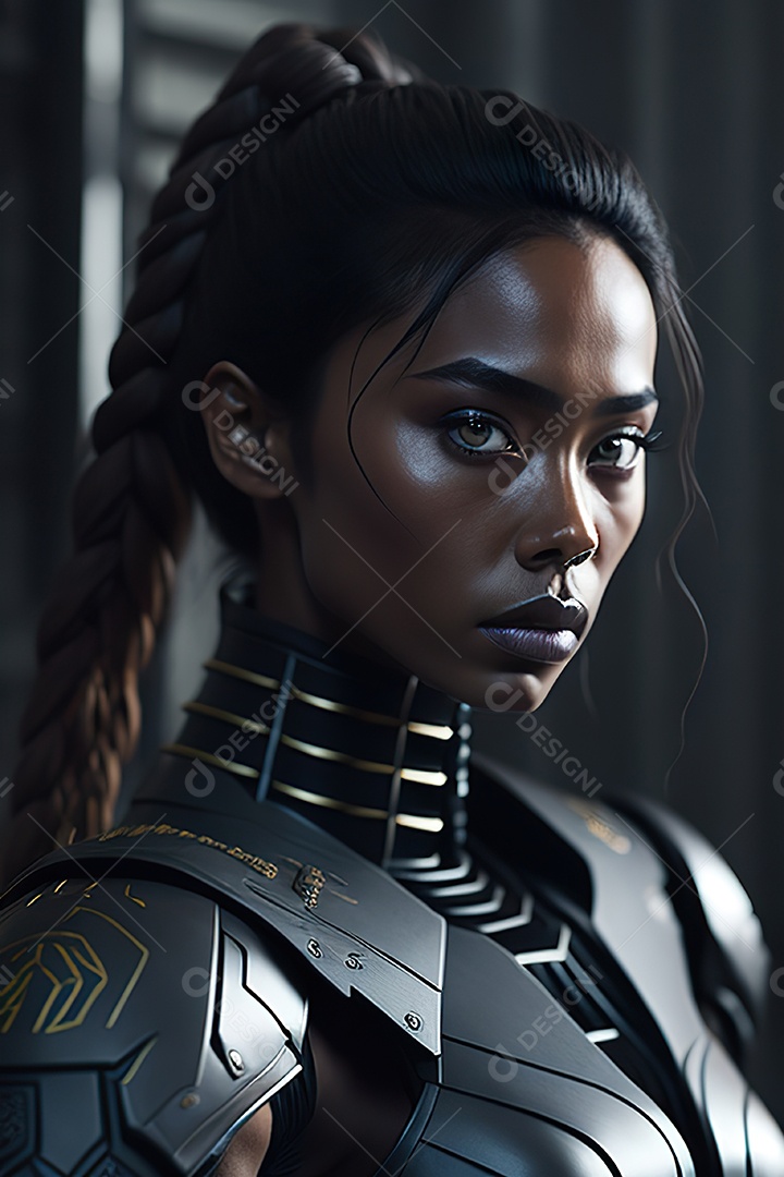 Imagem realista de mulher robô