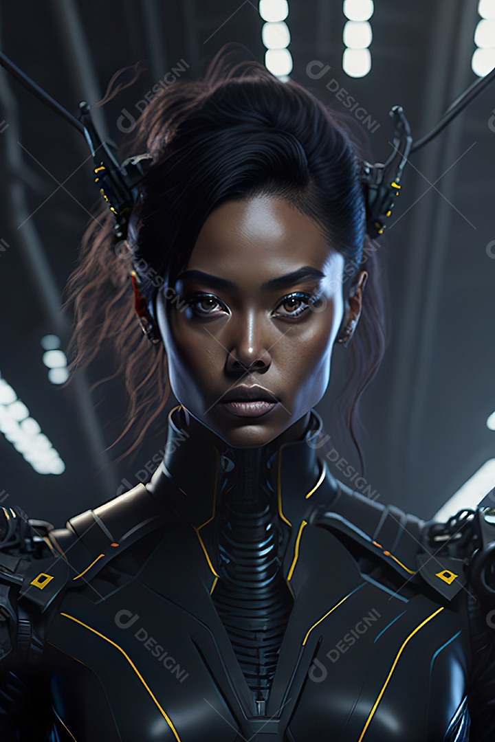 Imagem realista de mulher robô
