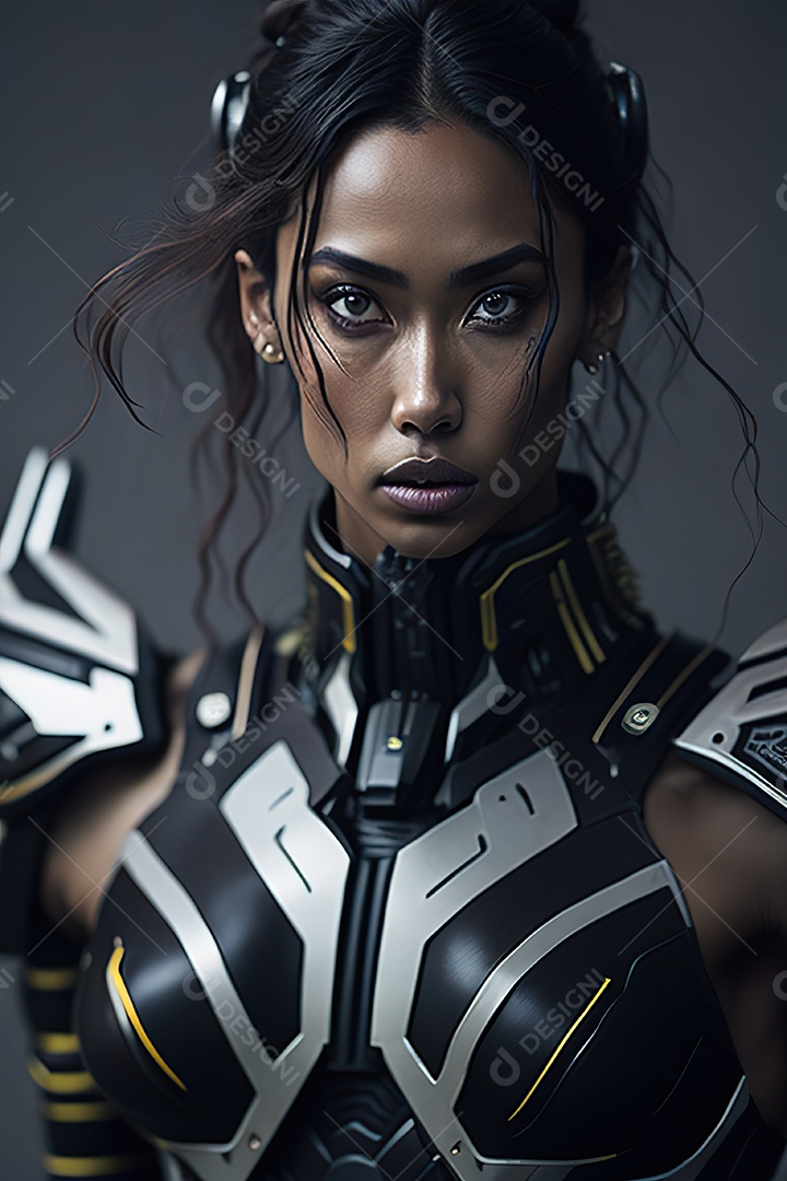 Imagem realista de mulher robô