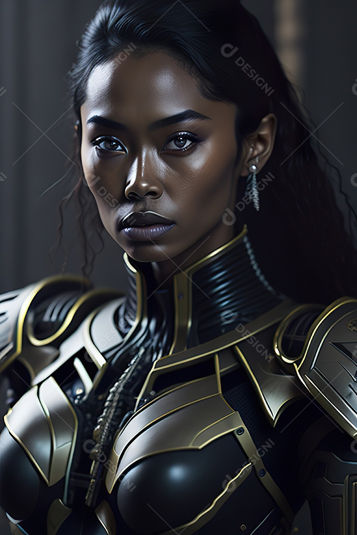 Imagem realista de mulher robô