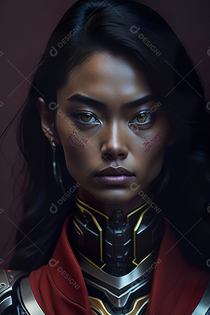 Imagem realista de mulher robô