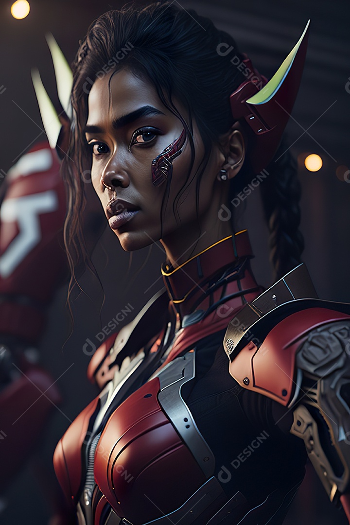 Imagem realista de mulher robô