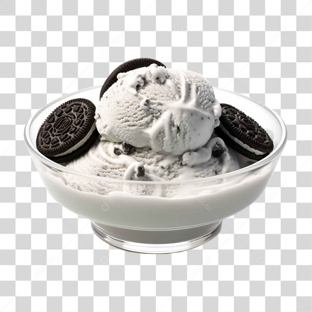 Tigela com Delicioso Sorvete PNG Transparente