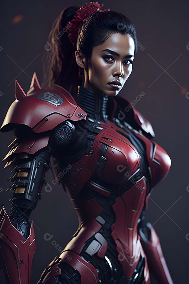 Imagem realista de mulher robô