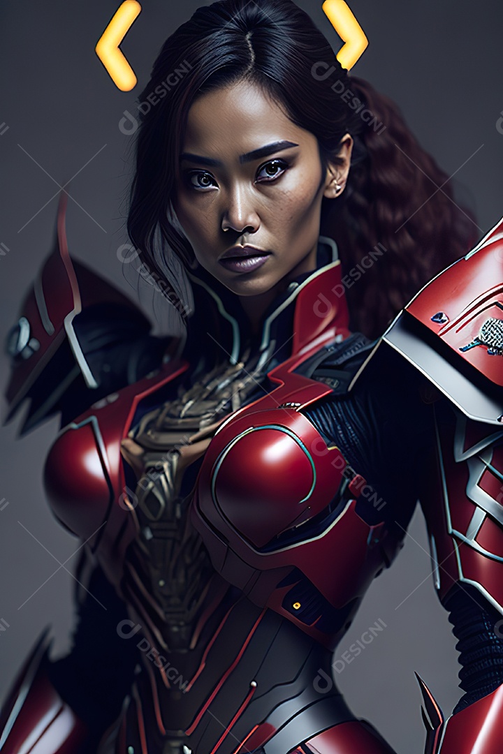 Imagem realista de mulher robô