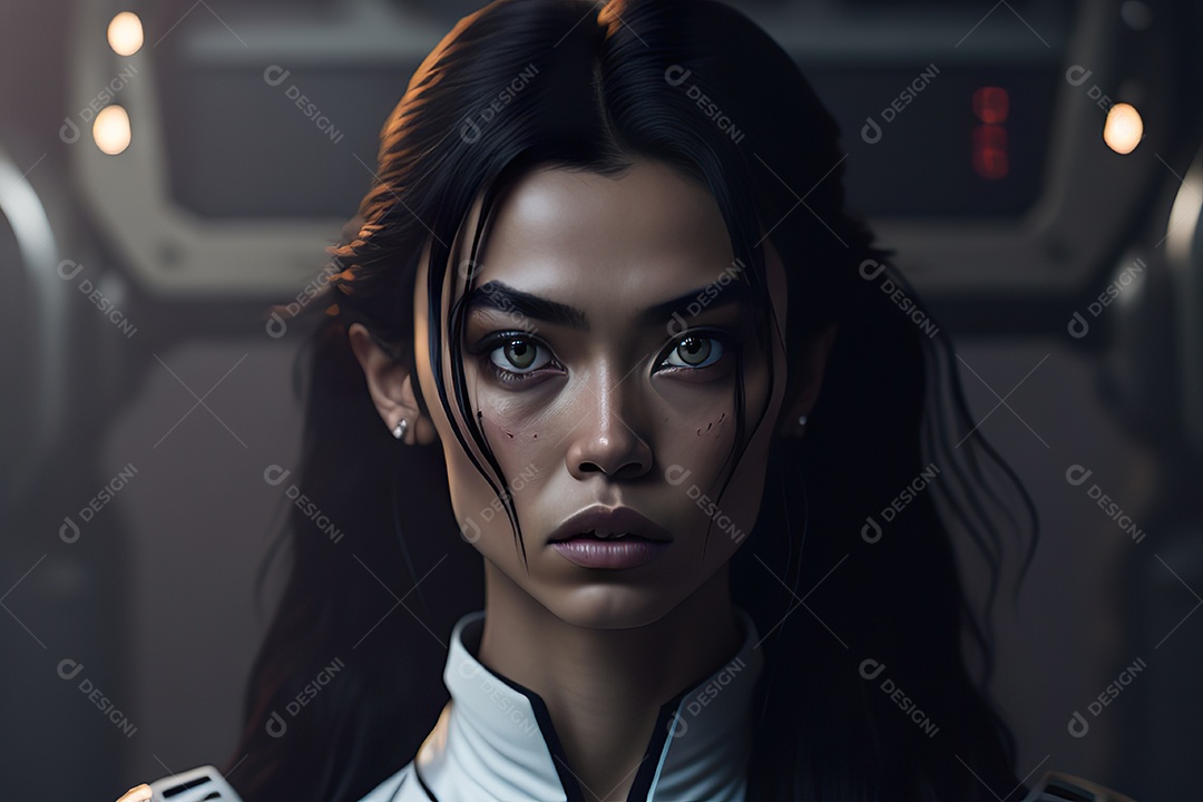 Imagem realista de mulher robô